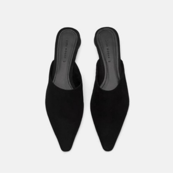 Zara black leather mule NWT - Picture 2 of 5